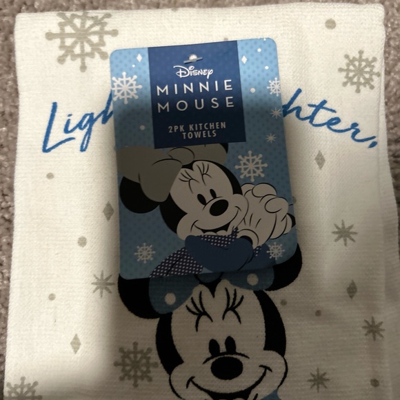 NEW Disney Minnie Mouse Hanukkah Light Laughter Latkes 2 Pk Kitchen Towels - Picture 3 of 3
